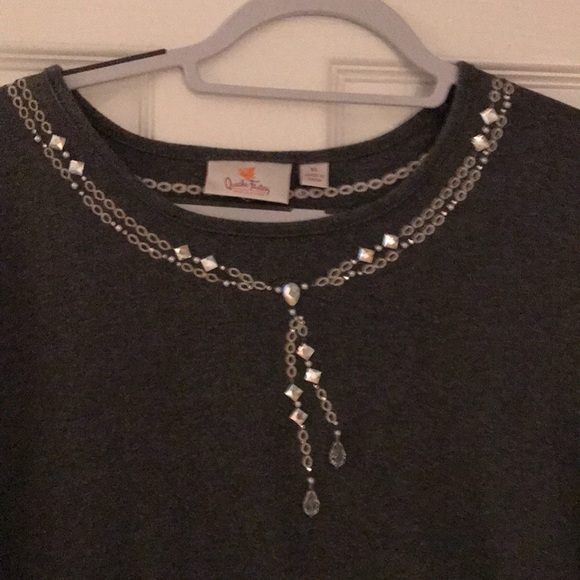 Quacker Factory Top XL Grey - Picture 2 of 4